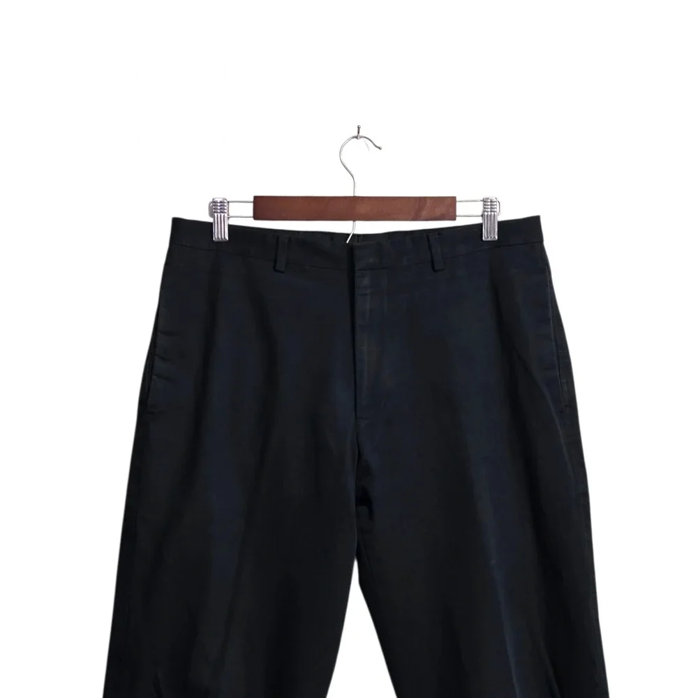 Banana Republic Vintage Straight Leg Cotton Blend Dress Pants In Black Sz 32x31